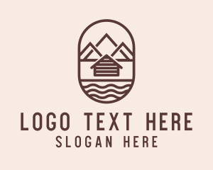 Lodging - Mountain Camping Cabin logo design
