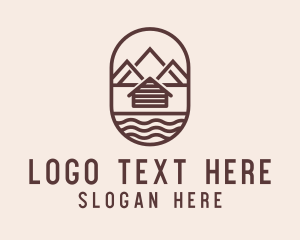 Travel - Mountain Camping Cabin logo design