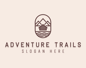 Mountain Camping Cabin logo design