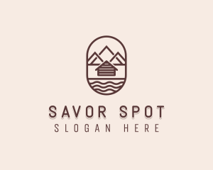 Mountain Camping Cabin logo design