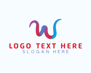 Advertising Agency - Letter W Ribbon Business logo design