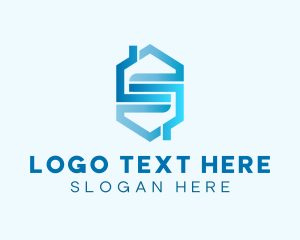 Building - Blue Hexagon House logo design