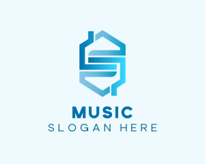 Icon - Blue Hexagon House logo design