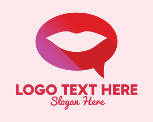 Communication - Sexy Adult Lips Chat logo design