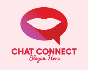Chatting - Sexy Adult Lips Chat logo design