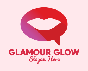 Glamour - Sexy Adult Lips Chat logo design