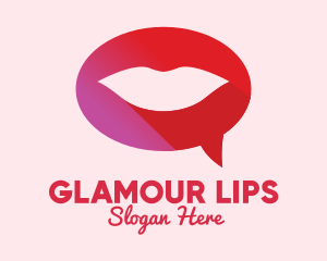 Sexy Adult Lips Chat logo design