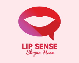 Sexy Adult Lips Chat logo design