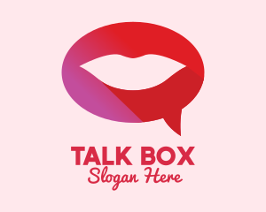 Chat Box - Sexy Adult Lips Chat logo design
