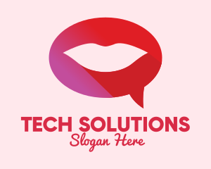 Sexy Adult Lips Chat logo design