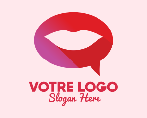 Esthecian - Sexy Adult Lips Chat logo design