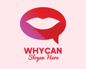 Chatting - Sexy Adult Lips Chat logo design
