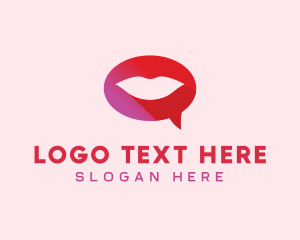 Sexy Adult Lips Chat logo design