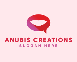 Sexy Adult Lips Chat logo design