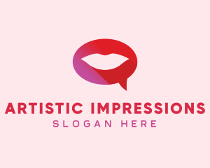 Sexy Adult Lips Chat logo design