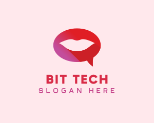 Sexy Adult Lips Chat logo design