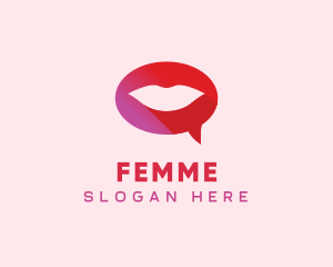 Sexy Adult Lips Chat logo design