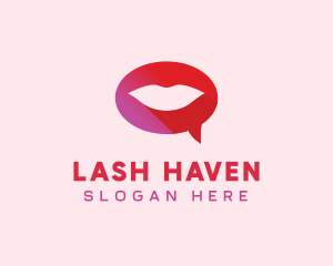 Sexy Adult Lips Chat logo design