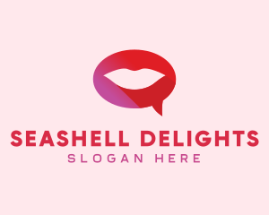 Sexy Adult Lips Chat logo design