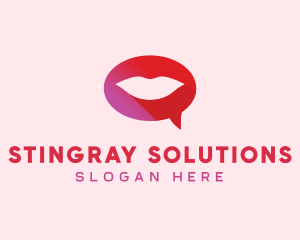 Sexy Adult Lips Chat logo design