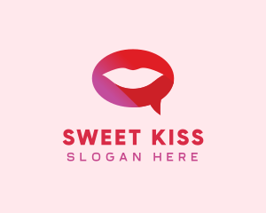 Kiss - Sexy Adult Lips Chat logo design