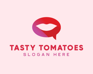 Sexy Adult Lips Chat logo design