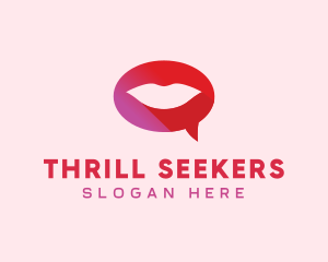 Sexy Adult Lips Chat logo design