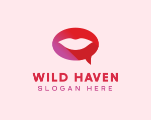 Sexy Adult Lips Chat logo design