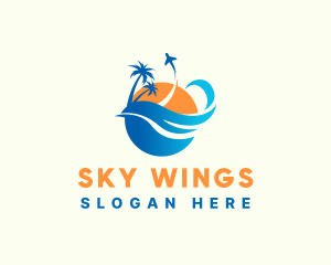 Tropical Island Airplane Travel  Logo