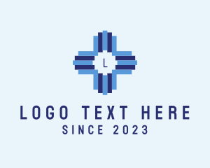 Healthcare - Geometric Medical Tech Cross logo design