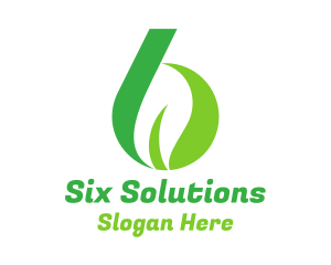 Six - Nature Tech Number 6 logo design