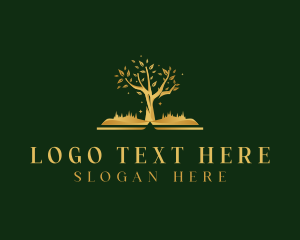 Library - Tree Book Tutor logo design