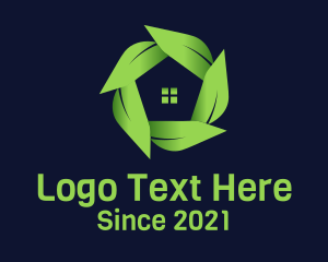 Green Living - Green Leaf House logo design