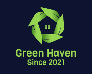 Leafy - Green Leaf House logo design