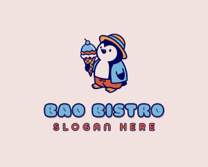 Penguin Sundae Bistro logo design