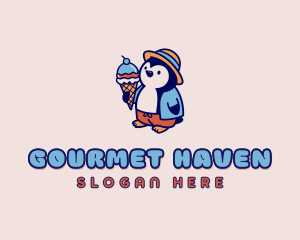 Penguin Sundae Bistro logo design