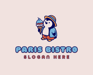 Penguin Sundae Bistro logo design