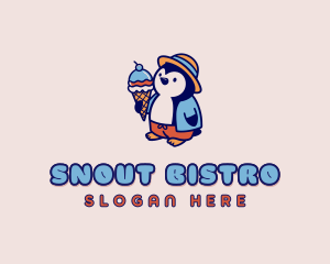 Penguin Sundae Bistro logo design