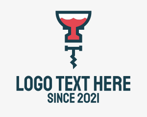 Booze - Wine Corkscrew Bartender logo design