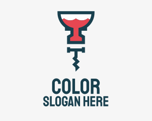 Wine Corkscrew Bartender Logo