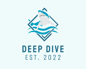 Shark Diving Aquarium  logo design