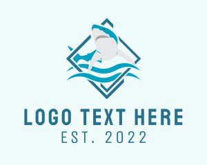 Scuba - Shark Diving Aquarium logo design