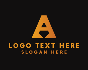 Initial - Gradient Letter A Diamond logo design