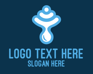 Fluid - Blue Signal Droplet logo design