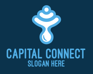 Blue Signal Droplet logo design