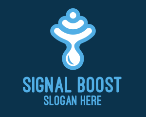 Blue Signal Droplet logo design