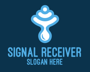 Blue Signal Droplet logo design