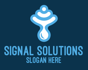 Signal - Blue Signal Droplet logo design