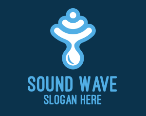 Volume - Blue Signal Droplet logo design