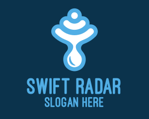 Radar - Blue Signal Droplet logo design